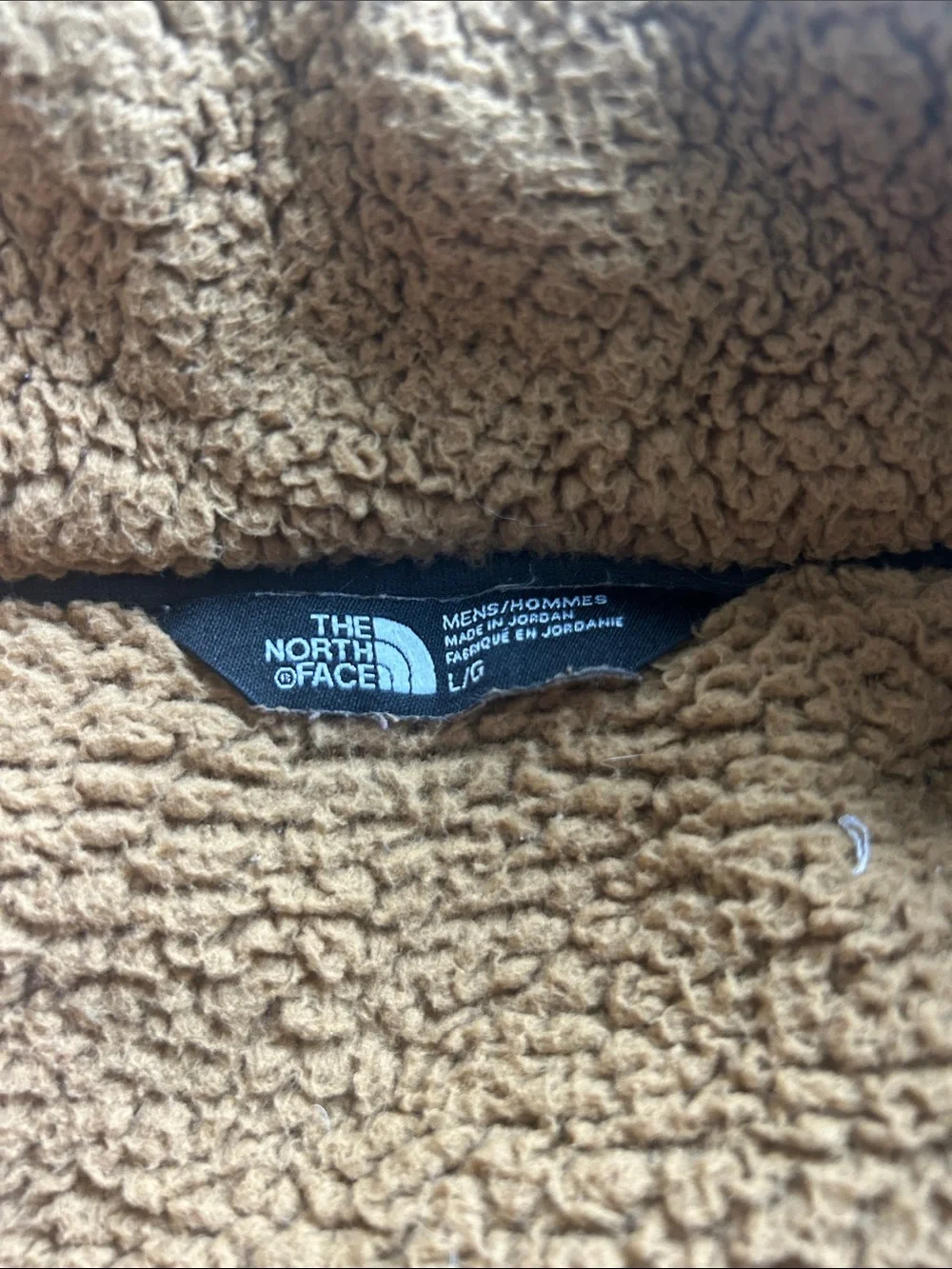 The North Face Men's Mustard Yellow Sherpa Fleece Pullover with Black Trim